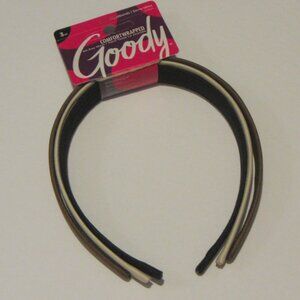 Goody Fabric Covered Headbands, Neutral Colors, Pack of 3